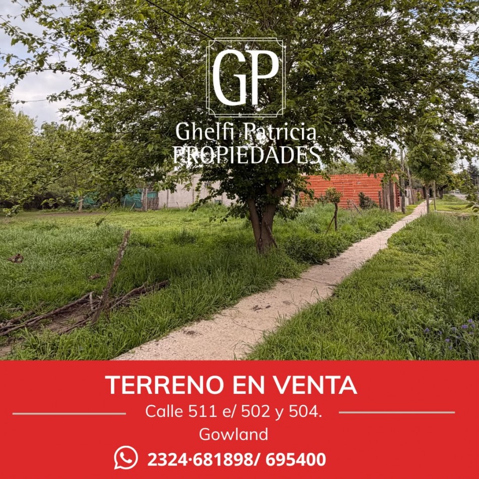 OPORTUNIDAD- LOTE EN VENTA- GOWLAND
